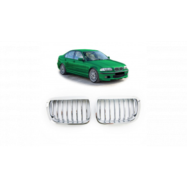 Gril BMW 3 E46 Compact jednotlivé lamely Chróm