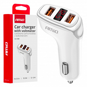 Autonabíjačka 2x USB-A + voltmeter 3.1A