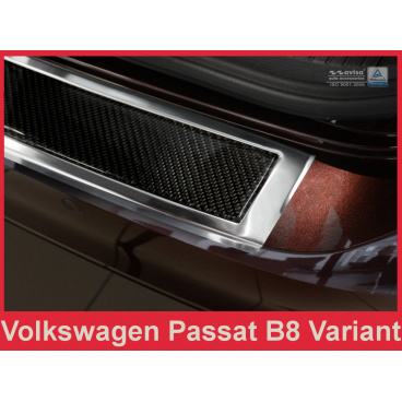 Carbon kryt ochrana prahu zadného nárazníka Volkswagen Passat B8 2014+