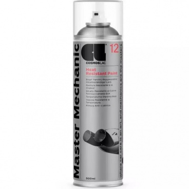 Žiaruvzdorná farba sprej COSMOSLAC 500 ml do 700 C strieborná (brzdy motor, výfuk)