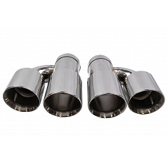 Koncovka tlmiča 89mmx2 vstup 70mm Leštená Sada