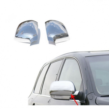 VW Touareg - nerez chrom kryty zrkadiel Omtec 2003-2007 VW Touareg - nerez chrom kryty zrkadiel Omtec 2003-2007