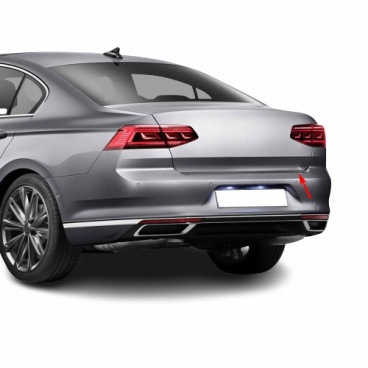 Nerez brúsená čierna hrana zadného kufra Omtec VW Passat 2015-21 sedan