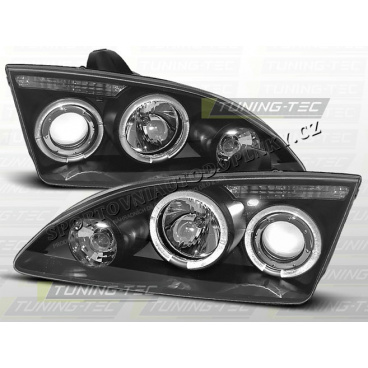 Ford Focus MK2 2004-08 predné číre svetlá Angel eyes black (LPFO14)