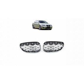 Gril BMW 5 E60 E61 Lesklá čierna & Chróm