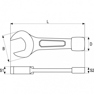 Klíč maticový plochý rázový 30 mm
