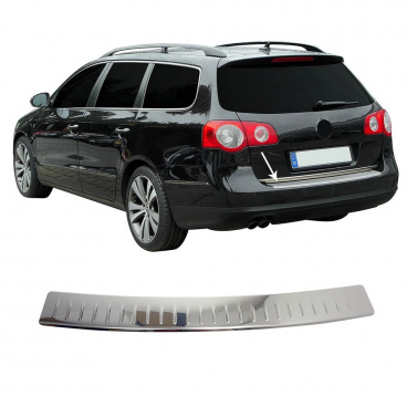 Nerez leštený kryt prahu zadného nárazníka Omtec VW Passat B6 2005-10 kombi