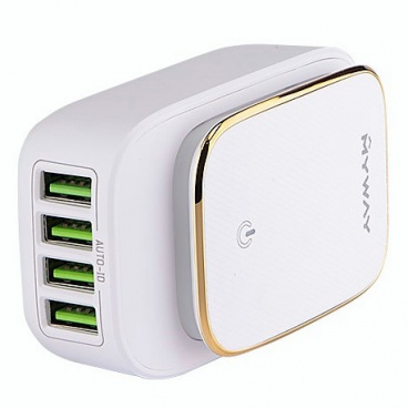 Sieťová domáce nabíjačka so 4 USB 2,4A (EÚ, UK i USA zástrčka)