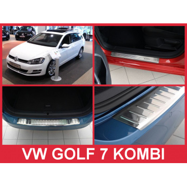 Nerez kryt zostava ochrana prahu zadného nárazníka + ochranné lišty prahu dverí VW Golf VII kombi 2012-16