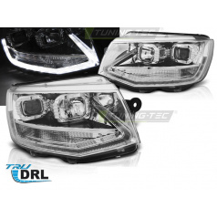 VW T6 15- predné číre svetlá chrome LED TRU DRL (LPVWP7)