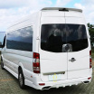 Nerez leštená lišta na zadnej ŠPZ Mercedes Sprinter W906 2006-18, VW Crafter LT3 2006-17