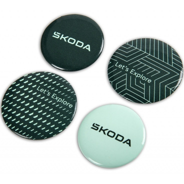 Originálna sada 4 odznakov Škoda