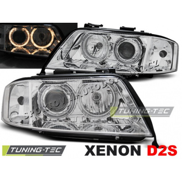 AUDI A6 05.1997-09.1999 Predné číre svetlá ANGEL EYES CHROME XENON (LPAU79)
