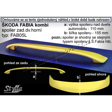 Škoda Fabia HTB spoiler zadných dverí horný (EÚ homologácia)