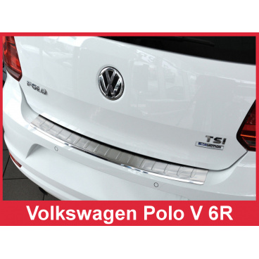 Nerez kryt ochrana prahu zadného nárazníka Volkswagen Polo V 6R 2014+ Nerez kryt ochrana prahu zadného nárazníka Volkswagen Polo V 6R 2014+