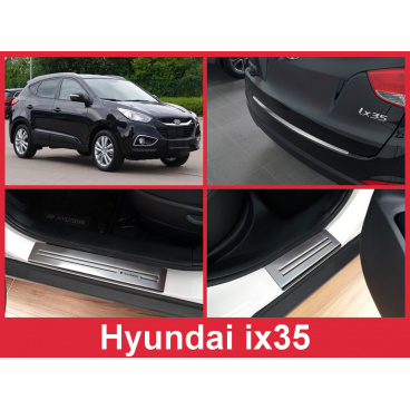Nerez kryt- zostava-ochrana prahu zadného nárazníka + ochranné lišty prahu dverí Hyundai IX35 2010-16