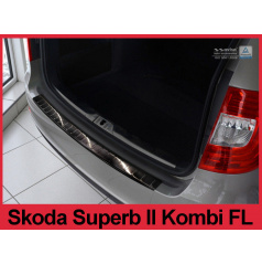 Nerez kryt- čierna ochrana prahu zadného nárazníku Škoda Superb II kombi FL 2013-15