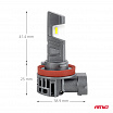 Automobilové žiarovky LEDr s homologáciou pre cestnú premávku R37 E-MARK H11 PnP FAN 18W AMIO-05120