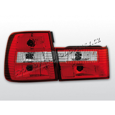 BMW E34 88-95 Zadné lampy kryštalické red, white - sedan