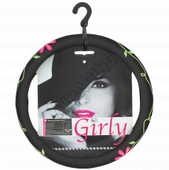 Poťah volanta s motívom kvetiny 37-39 cm