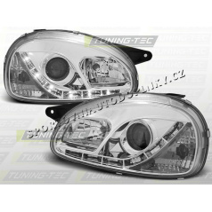 OPEL CORSA B 1993-00 PREDNÉ ČÍRA SVETLÁ DAYLIGHT LED CHROME (LPOP55)