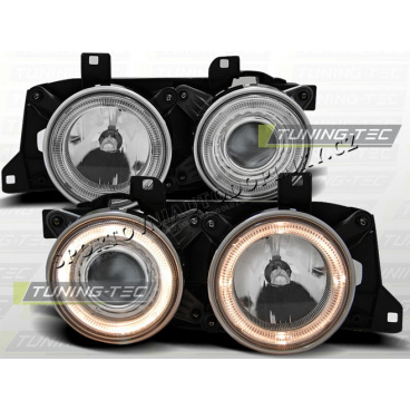 BMW E32 E34 Predné číre svetlá Angel Eyes black (LPBM10) BMW E32 E34 Predné číre svetlá Angel Eyes black (LPBM10)