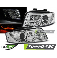 Audi A4 10.2000-10.2004 predné číre svetlá Led Tube Lights chrome (LPAUC2)