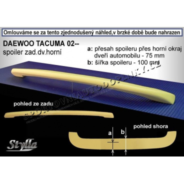 Chevrolet Tacuma 02+ spoiler zadných dverí horný DT1L Chevrolet Tacuma 02+ spoiler zadných dverí horný DT1L
