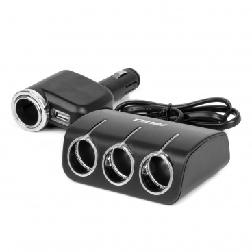 Rozdeľovač zásuvky zapaľovača s nabíjačkou a žhavičom 12V 24V 120W 80cm AMIO-04360