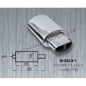 Športový výfuk nerez WM šport double 2