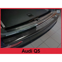 Carbón kryt- čierna ochrana prahu zadného nárazníka Audi Q5 2008+