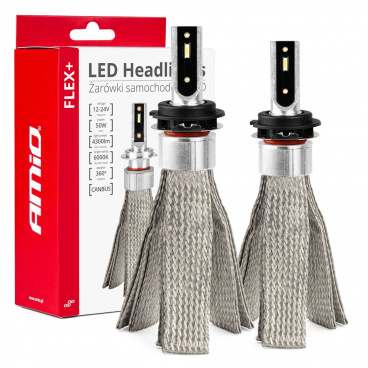 Autožiarovky LED série FLEX+ H7-6 12V 24V 6000K Canbus AMIO-03662