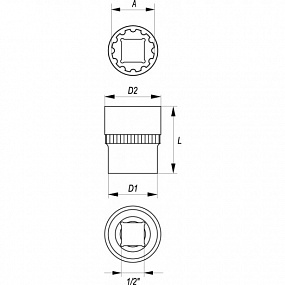Nástavec 1/2" 20 mm vícezubý
