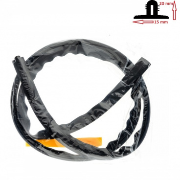 Gumené tesnenie dverí 15x20 mm / 150 cm