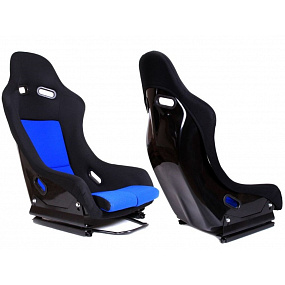 Športová pevná škrupina A1 RACING GTR čierny / modrý velúr