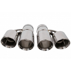 Koncovka tlmiča 89mmx2 vstup 76mm Leštená Sada