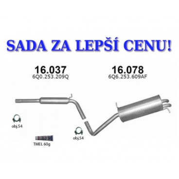 Montážna sada komplet výfuk Škoda Fabia 1.9TDi (2000-2003), SDi (1999-2008) Hatchback Montážna sada komplet výfuk Škoda Fabia 1.9TDi (2000-2003), SDi (1999-2008) Hatchback