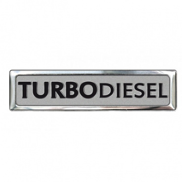 Plastický znak turbodiesel alu prevedenie s podlepením 70 x 12 mm