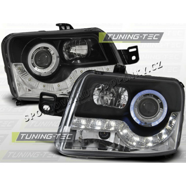 Fiat Panda 03- predné číra svetla Daylight LED black (LPFI14)