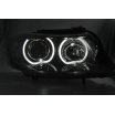 BMW E90, E91 03.2005-2011 predné číre svetlá Angel Eyes LED black indicator (LPBMJ1)