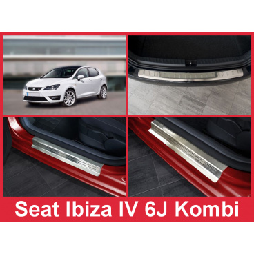 Nerez kryt- zostava-ochrana prahu zadného nárazníka + ochranné lišty prahu dverí Seat Ibiza IV 6J ST 2008-16