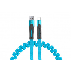 Nabíjací kábel pružinový USB+USB-C 120cm Full LINK UC-14