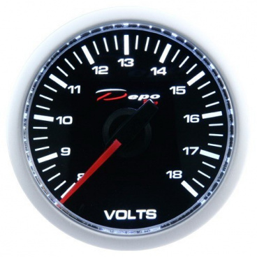Prídavný budík Depo Racing voltmeter 52 mm Prídavný budík Depo Racing voltmeter 52 mm