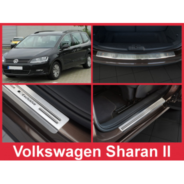 Nerez kryt zostava ochrana prahu zadného nárazníka + ochranné lišty prahu dverí VW Sharan II 2010-16