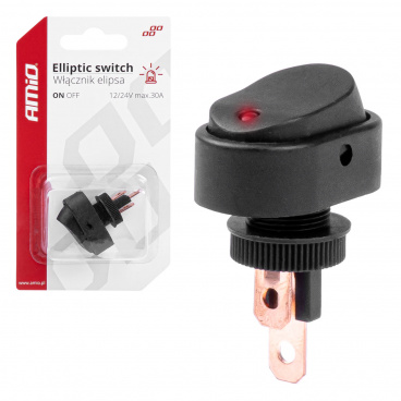 Spínač prepínač elipsa s podsvietením 12V 24V