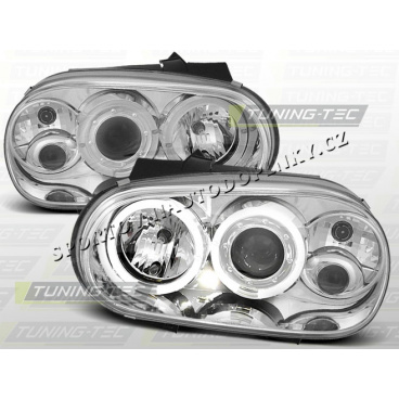 VW Golf IV 1997-03 Predné číre svetlá Angel Eyes chrome (LPVW06) VW Golf IV 1997-03 Predné číre svetlá Angel Eyes chrome (LPVW06)