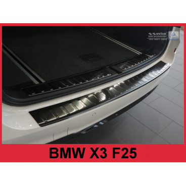 Nerez kryt- čierna ochrana prahu zadného nárazníka BMW X3 F25 2014+