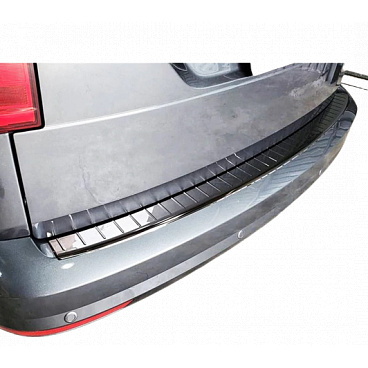 Nerez kryt zadného nárazníka chróm/čierny Omtec VW Caddy 2015-20 Nerez kryt zadného nárazníka chróm/čierny Omtec VW Caddy 2015-20