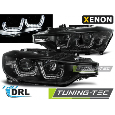 BMW F30, F31 10.2011-  predné číre svetlá black U-LED BAR HID (LPBMF4)