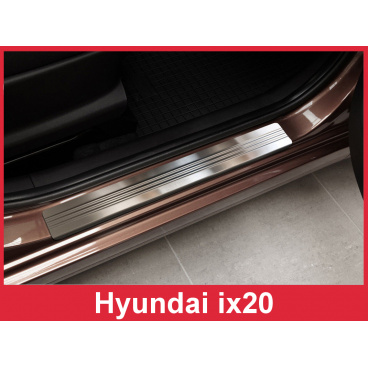 Nerez ochranné lišty prahu dverí 2ks Hyundai i20 2010-16